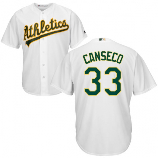 Men's Majestic Oakland Athletics 33 Jose Canseco Replica White Home Cool Base MLB Jersey