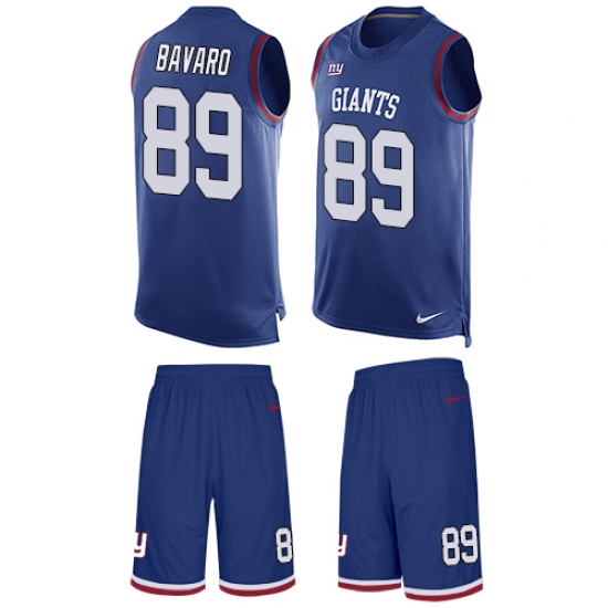 Men's Nike New York Giants 89 Mark Bavaro Limited Royal Blue Tank Top Suit NFL Jersey