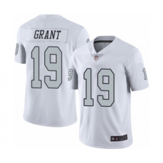 Men's Oakland Raiders 19 Ryan Grant Limited White Rush Vapor Untouchable Football Jersey