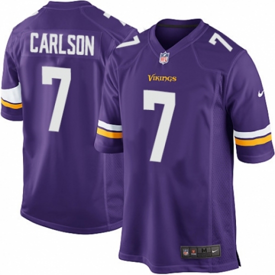 Men's Nike Minnesota Vikings 7 Daniel Carlson Game Purple Team Color NFL Jersey