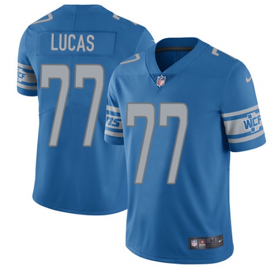 Men's Nike Detroit Lions 77 Cornelius Lucas Limited Light Blue Team Color Vapor Untouchable NFL Jersey