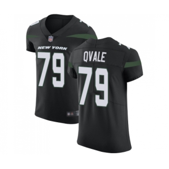 Men's New York Jets 79 Brent Qvale Black Alternate Vapor Untouchable Elite Player Football Jersey