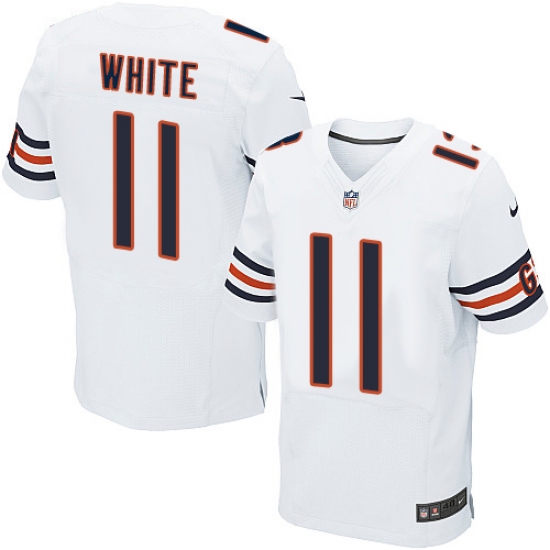 Men's Nike Chicago Bears 11 Kevin White Elite White NFL Jersey