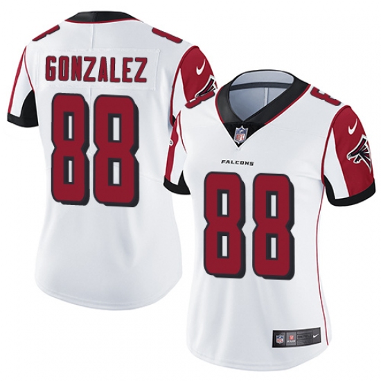 Women's Nike Atlanta Falcons 88 Tony Gonzalez White Vapor Untouchable Limited Player NFL Jersey