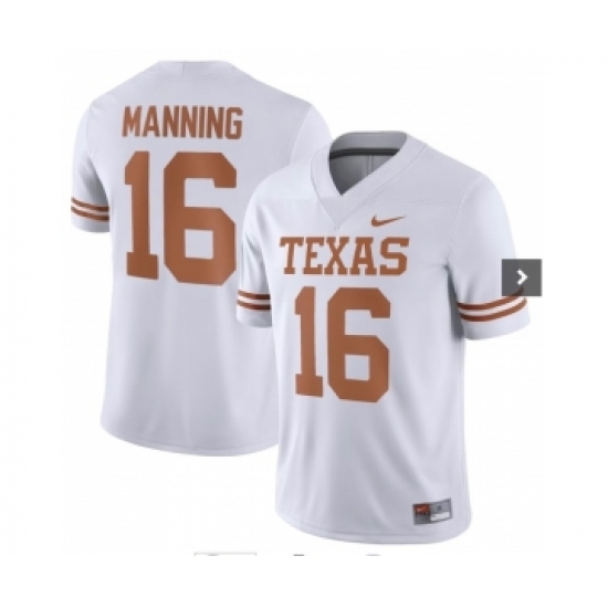 Men's Nike Texas Longhorns 16 Arch Manning White Stitched Jersey
