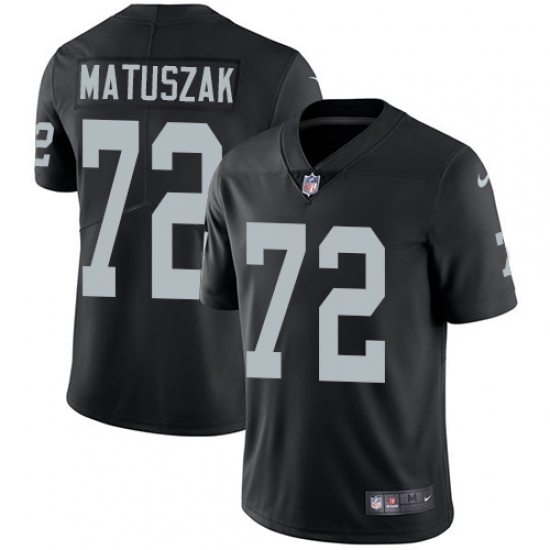 Men's Nike Oakland Raiders 72 John Matuszak Black Team Color Vapor Untouchable Limited Player NFL Jersey
