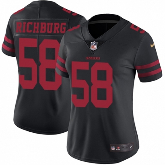 Women's Nike San Francisco 49ers 58 Weston Richburg Black Vapor Untouchable Limited Player NFL Jersey