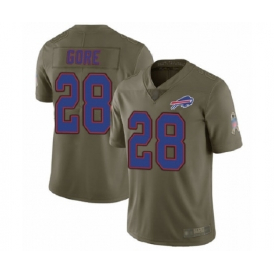 Men's Buffalo Bills 28 Frank Gore Limited Olive 2017 Salute to Service Football Jersey