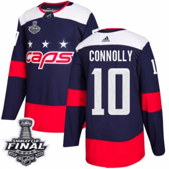 Men's Adidas Washington Capitals 10 Brett Connolly Authentic Navy Blue 2018 Stadium Series 2018 Stanley Cup Final NHL Jersey