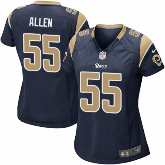 Women's Nike Los Angeles Rams 55 Brian Allen Game Navy Blue Team Color NFL Jersey