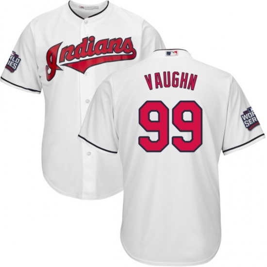 Youth Majestic Cleveland Indians 99 Ricky Vaughn Authentic White Home 2016 World Series Bound Cool Base MLB Jersey