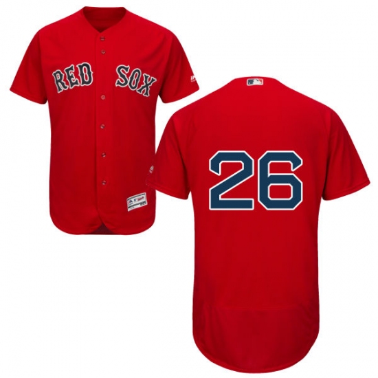 Men's Majestic Boston Red Sox 26 Wade Boggs Red Alternate Flex Base Authentic Collection MLB Jersey