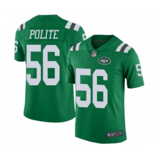 Men's New York Jets 56 Jachai Polite Limited Green Rush Vapor Untouchable Football Jersey