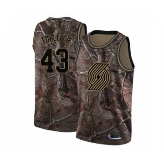 Youth Portland Trail Blazers 43 Anthony Tolliver Swingman Camo Realtree Collection Basketball Jersey