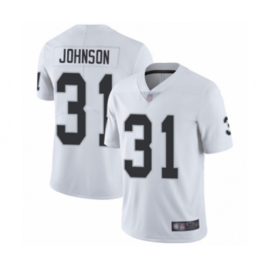 Men's Oakland Raiders 31 Isaiah Johnson White Vapor Untouchable Limited Player Football Jersey