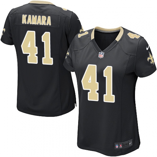Women's Nike New Orleans Saints 41 Alvin Kamara Game Black Team Color NFL Jersey