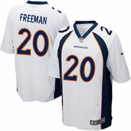 Men's Nike Denver Broncos 20 Royce Freeman Game White NFL Jersey