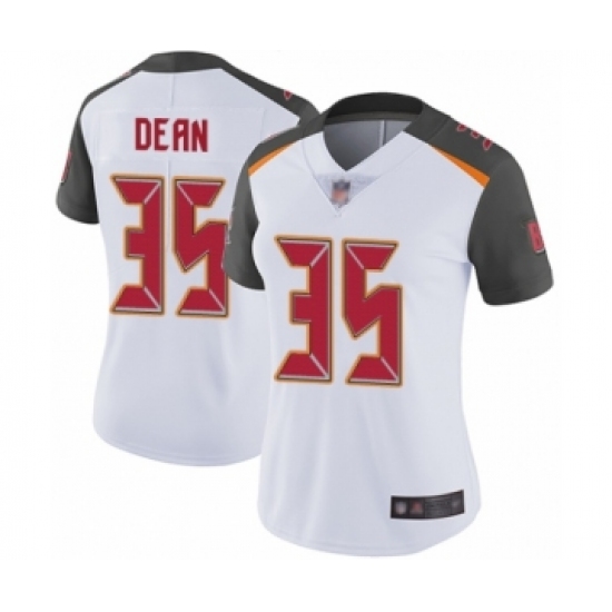 Women's Tampa Bay Buccaneers 35 Jamel Dean White Vapor Untouchable Limited Player Football Jersey
