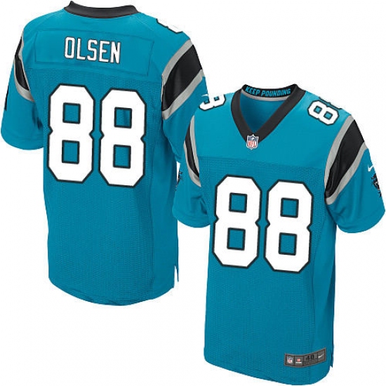 Men's Nike Carolina Panthers 88 Greg Olsen Elite Blue Alternate NFL Jersey