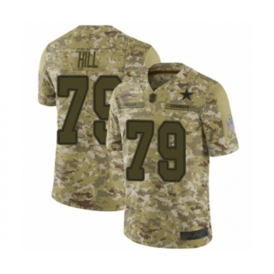 Men's Dallas Cowboys 79 Trysten Hill Limited Camo 2018 Salute to Service Football Jersey
