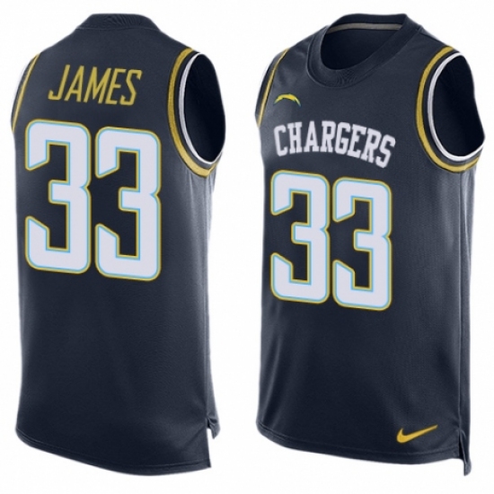 Men's Nike Los Angeles Chargers 33 Derwin James Limited Navy Blue Player Name & Number Tank Top NFL Jersey