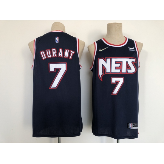 Men's Brooklyn Nets 7 Kevin Durant Navy City Player Jersey