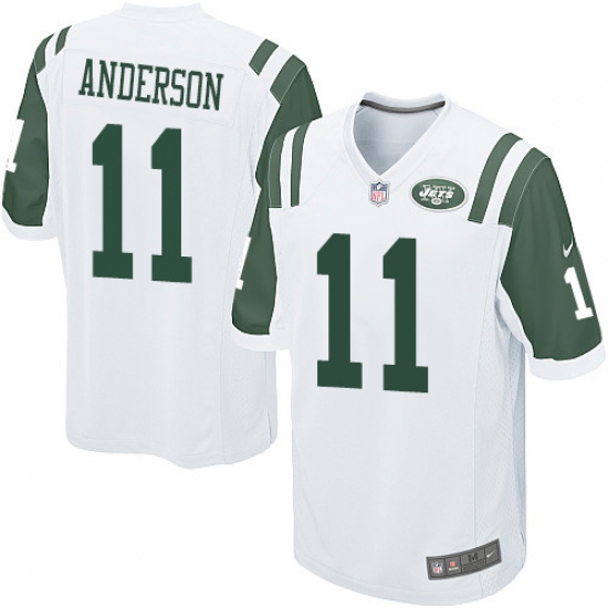 Men's Nike New York Jets 11 Robby Anderson Game White NFL Jersey