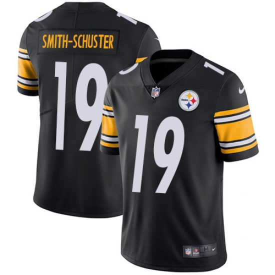 Men's Nike Pittsburgh Steelers 19 JuJu Smith-Schuster Black Team Color Vapor Untouchable Limited Player NFL Jersey