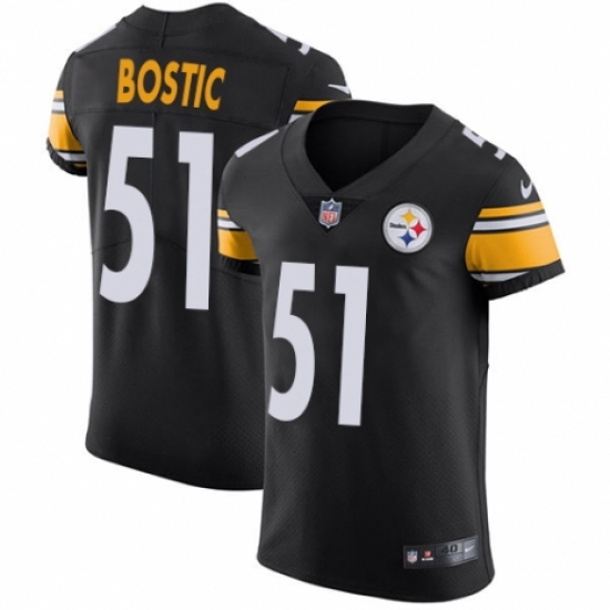 Men's Nike Pittsburgh Steelers 51 Jon Bostic Black Team Color Vapor Untouchable Elite Player NFL Jersey
