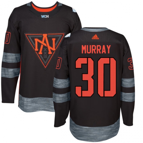 Men's Adidas Team North America 30 Matt Murray Authentic Black Away 2016 World Cup of Hockey Jersey