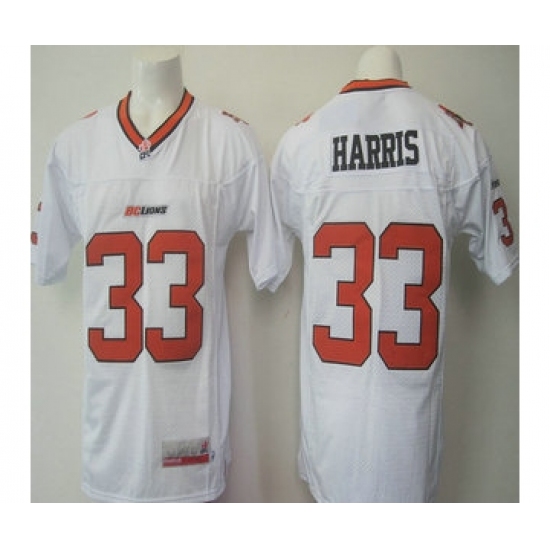 CFL BC Lions 33 Andrew Harris White Jersey