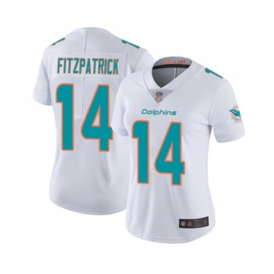 Women's Miami Dolphins 14 Ryan Fitzpatrick White Vapor Untouchable Limited Player Football Jersey