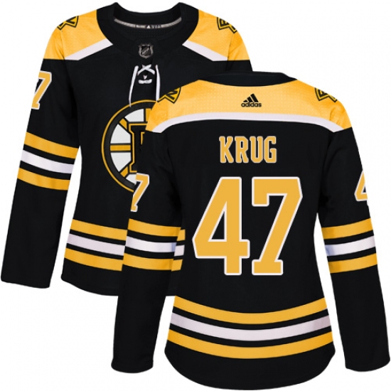 Women's Adidas Boston Bruins 47 Torey Krug Premier Black Home NHL Jersey