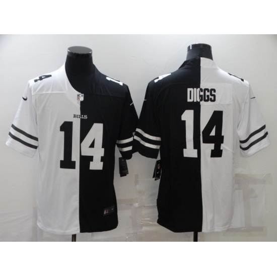 Men's Buffalo Bills 14 Stefon Diggs Split Black-White Fashion Football Limited Jersey