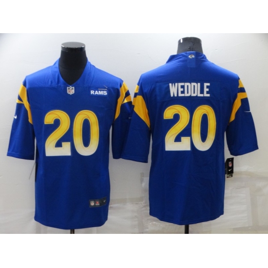 Men's Los Angeles Rams 20 Eric Weddle Blue Vapor Untouchable Limited Player Jersey
