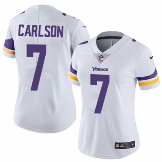 Women's Nike Minnesota Vikings 7 Daniel Carlson White Vapor Untouchable Limited Player NFL Jersey