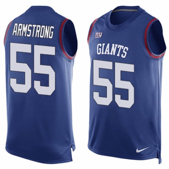 Men's Nike New York Giants 55 Ray-Ray Armstrong Limited Royal Blue Player Name & Number Tank Top NFL Jersey