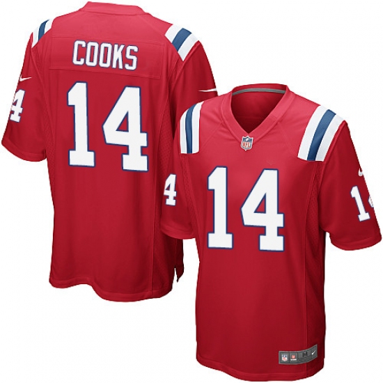 Men's Nike New England Patriots 14 Brandin Cooks Game Red Alternate NFL Jersey