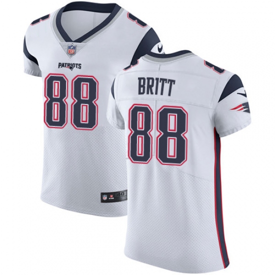 Men's Nike New England Patriots 88 Kenny Britt White Vapor Untouchable Elite Player NFL Jersey