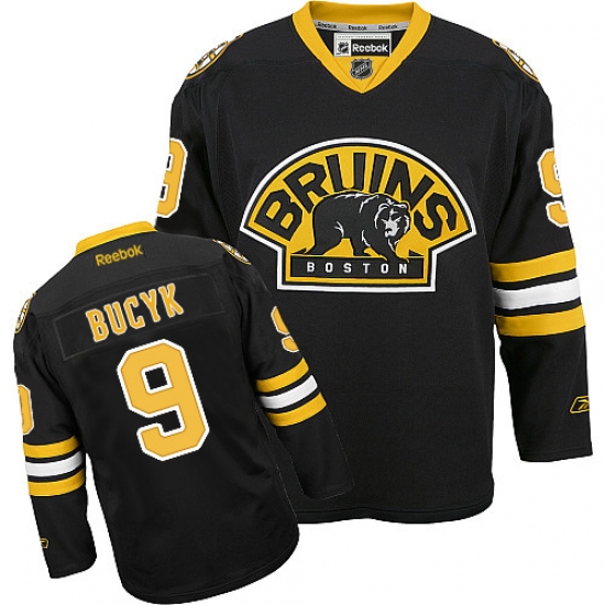 Youth Reebok Boston Bruins 9 Johnny Bucyk Premier Black Third NHL Jersey