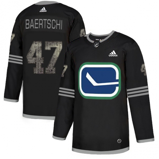 Men's Adidas Vancouver Canucks 47 Sven Baertschi Black 1 Authentic Classic Stitched NHL Jersey