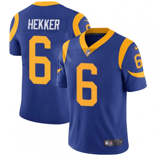 Men's Nike Los Angeles Rams 6 Johnny Hekker Royal Blue Alternate Vapor Untouchable Limited Player NFL Jersey