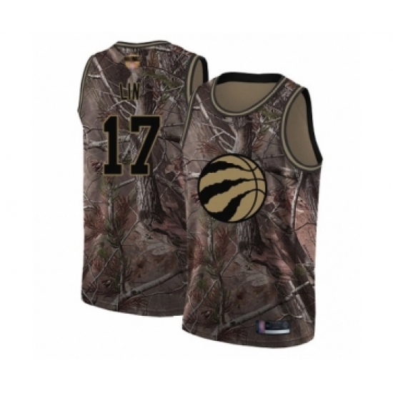 Women's Toronto Raptors 17 Jeremy Lin Swingman Camo Realtree Collection 2019 Basketball Finals Bound Jersey