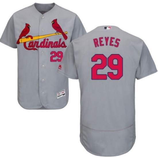 Men's Majestic St. Louis Cardinals 29 lex Reyes Grey Road Flex Base Authentic Collection MLB Jersey