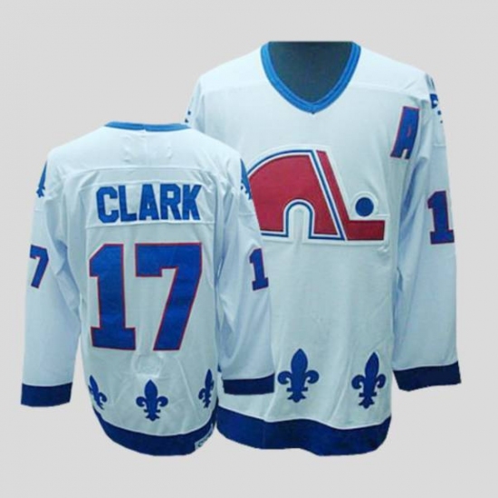 Nordiques 17 Wendel Clark Stitched CCM Throwback white NHL Jersey