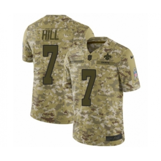 Youth Nike New Orleans Saints 7 Taysom Hill Limited Camo 2018 Salute to Service NFL Jersey