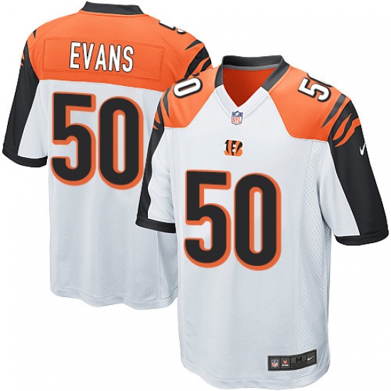 Men's Nike Cincinnati Bengals 50 Jordan Evans Game White NFL Jersey