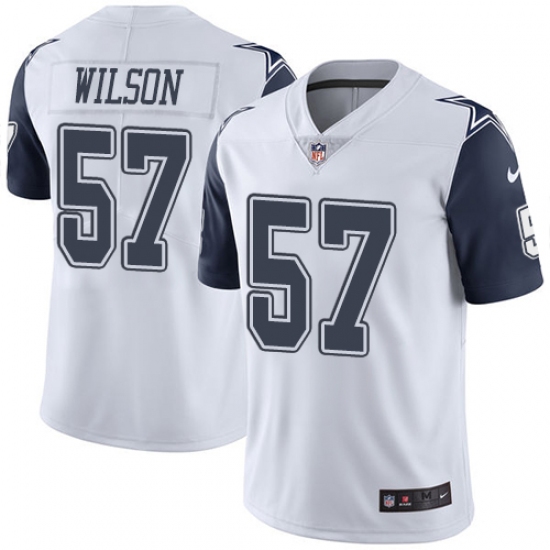 Men's Nike Dallas Cowboys 57 Damien Wilson Limited White Rush Vapor Untouchable NFL Jersey