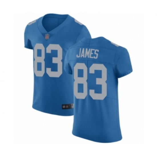 Men's Detroit Lions 83 Jesse James Blue Alternate Vapor Untouchable Elite Player Football Jersey