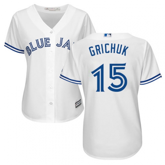 Women's Majestic Toronto Blue Jays 15 Randal Grichuk Authentic White Home MLB Jersey